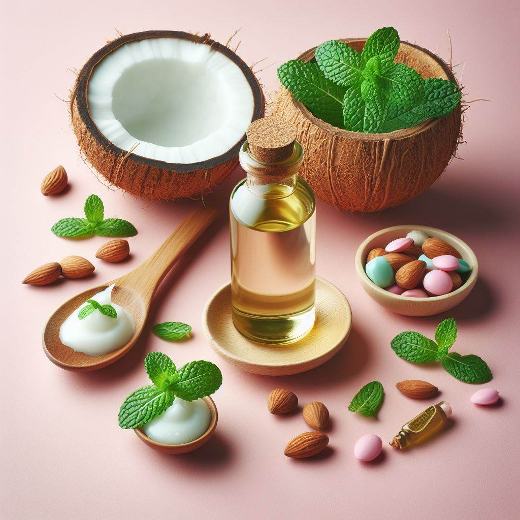 aceite de coco, argán y menta para el cuidado del cabello