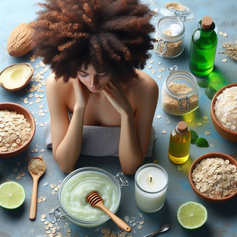 mascarilla natural de avena, maicena y aloe vera