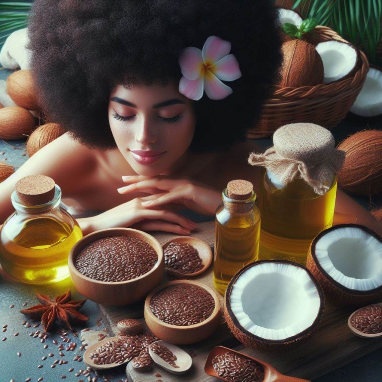 mascarilla de linaza y aceite de coco para el cabello